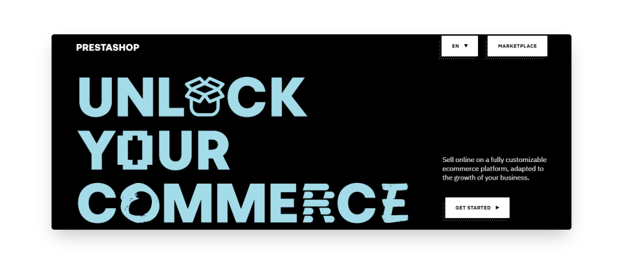 A screenshot of the Prestashop homepage. 