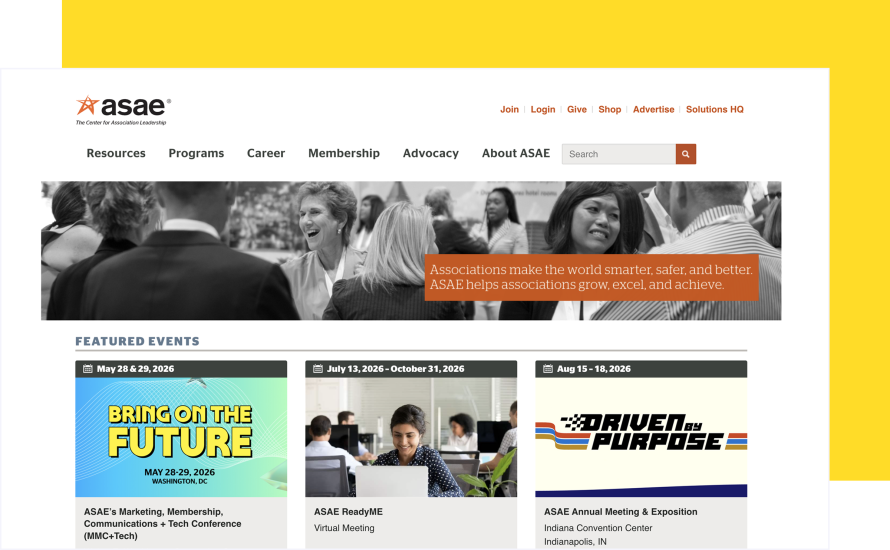 ASAE's website homepage