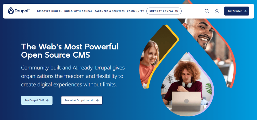 Drupal’s homepage.