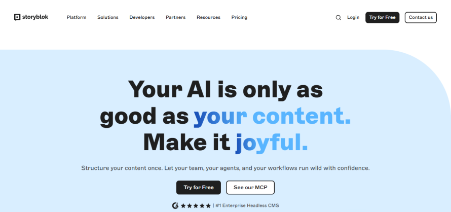 Storyblok’s homepage.
